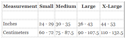 Saunders Back Support Size Chart